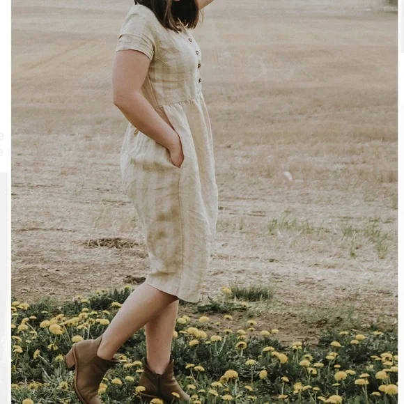 Pyne and Smith Biscuit Stripe Linen Dress - Picture 5 of 7